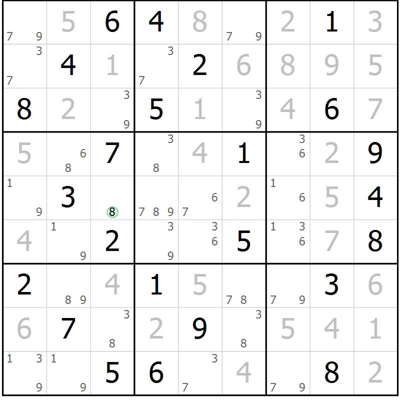 Position des candidats pour la solution de la Gr 41 page 44 du magazine de sudoku Sudoku Suprême n° 039