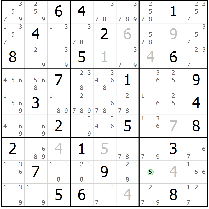 Position des candidats pour la solution de la Gr 41 page 44 du magazine de sudoku Sudoku Suprême n° 039