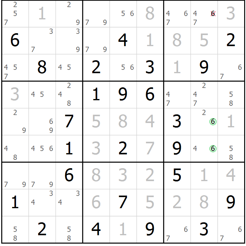 Position des candidats pour la solution de la Gr 44 page 47 du magazine de sudoku Sudoku Suprême n° 039