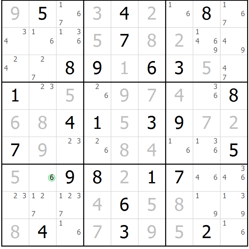 Position des candidats pour la solution de la Gr 45 page 48 du magazine de sudoku Sudoku Suprême n° 039