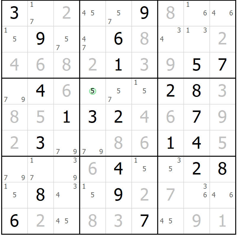 Position des candidats pour la solution de la Gr 51 page 54 du magazine de sudoku Sudoku Suprême n° 039