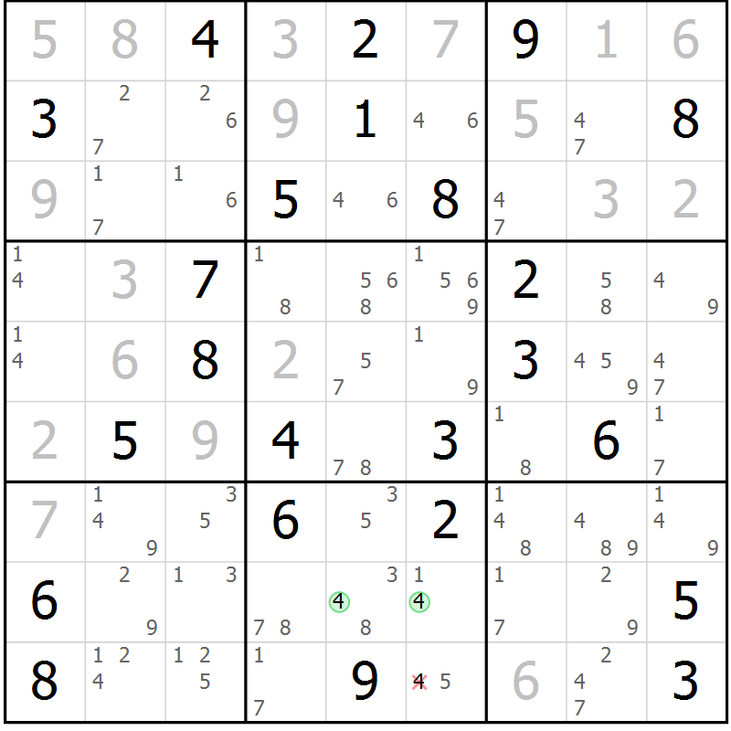 Position des candidats pour la solution de la Gr 52 page 55 du magazine de sudoku Sudoku Suprême n° 039