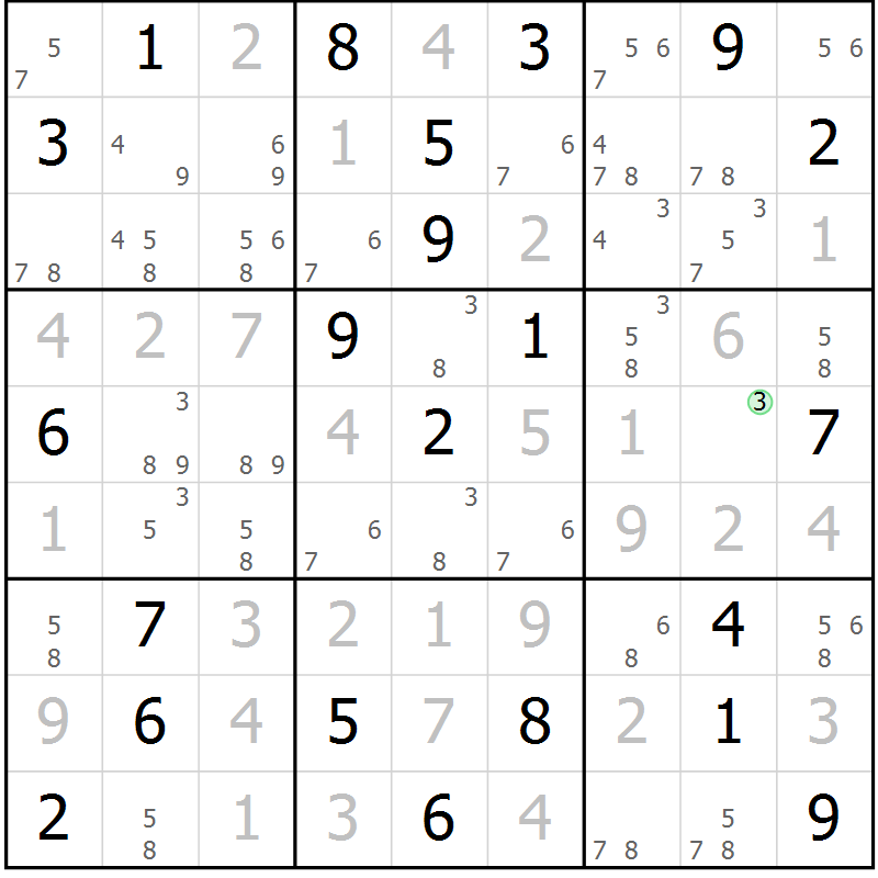 Position des candidats pour la solution de la Gr 7 page 10 du magazine de sudoku Sudoku Suprême n° 039