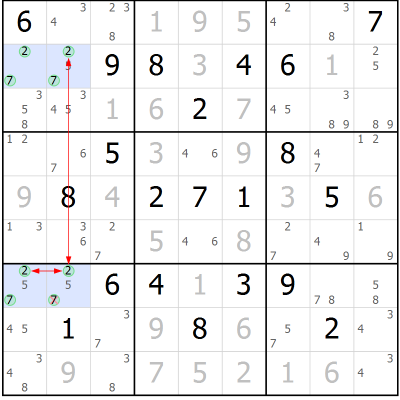 Position des candidats pour la solution de la Gr 16 page 19 du magazine de sudoku Sudoku Suprême n° 039