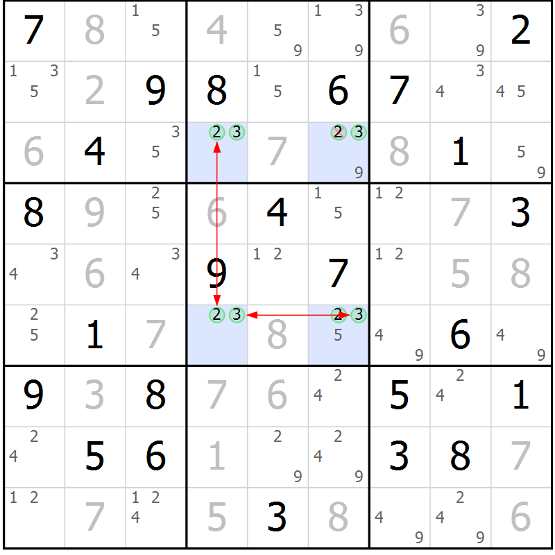 Position des candidats pour la solution de la Gr 78 page 81 du magazine de sudoku Sudoku Suprême n° 039