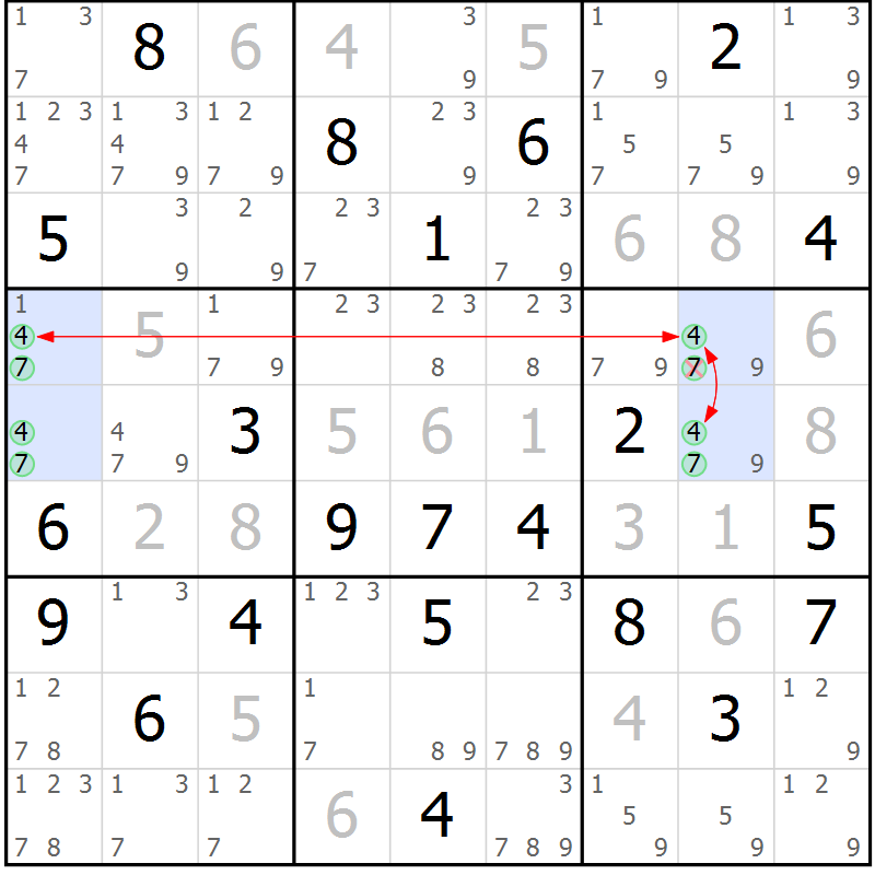 Position des candidats pour la solution de la Gr 9 page 12 du magazine de sudoku Sudoku Suprême n° 039