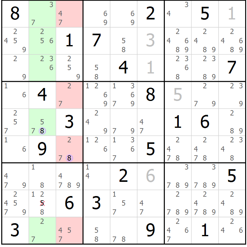 Position des candidats pour la solution de la Gr 1 page 4 du magazine de sudoku Sudoku Suprême n° 040