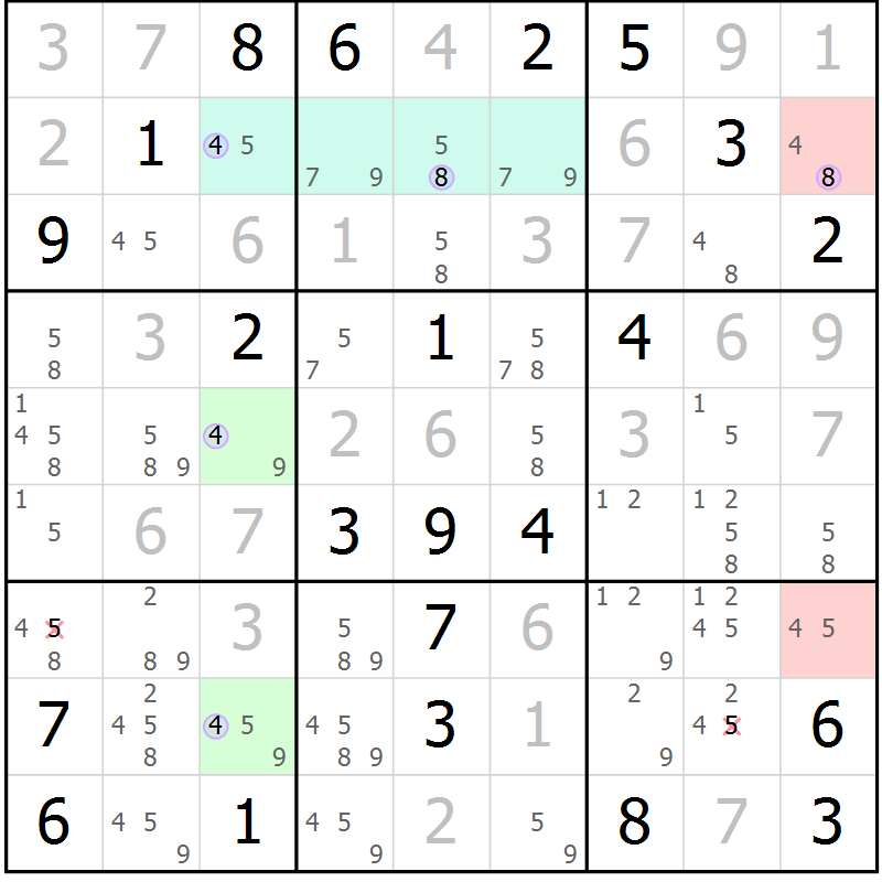 Position des candidats pour la solution de la Gr 12 page 15 du magazine de sudoku Sudoku Suprême n° 040