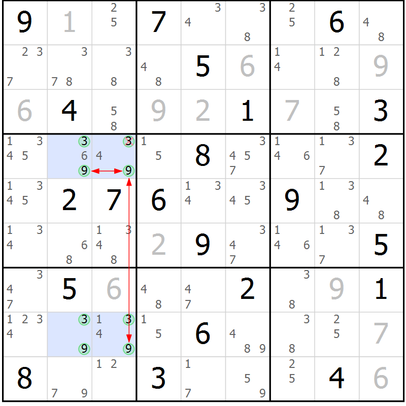Position des candidats pour la solution de la Gr 2 page 5 du magazine de sudoku Sudoku Suprême n° 040
