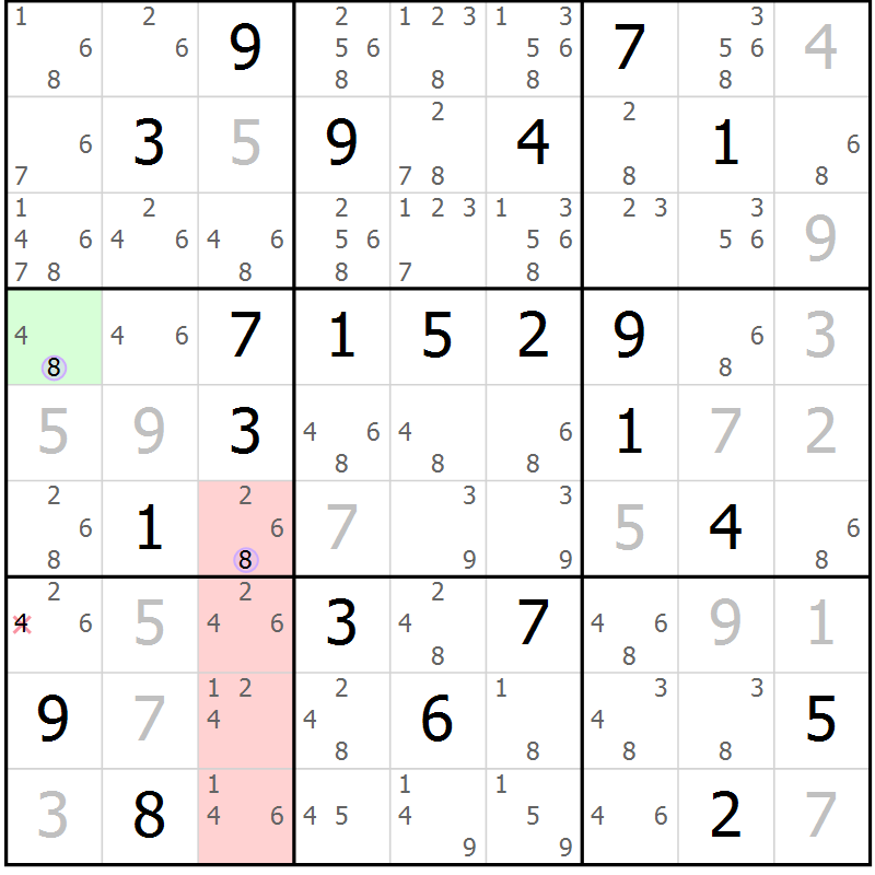Position des candidats pour la solution de la Gr 21 page 24 du magazine de sudoku Sudoku Suprême n° 040