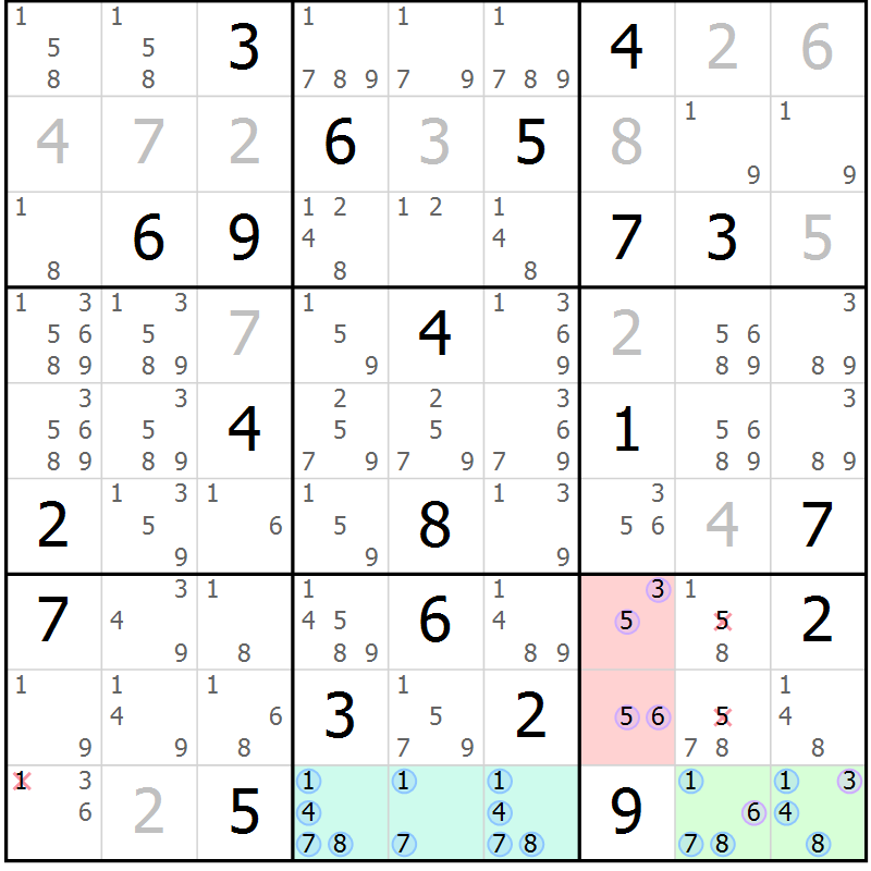 Position des candidats pour la solution de la Gr 24 page 27 du magazine de sudoku Sudoku Suprême n° 040