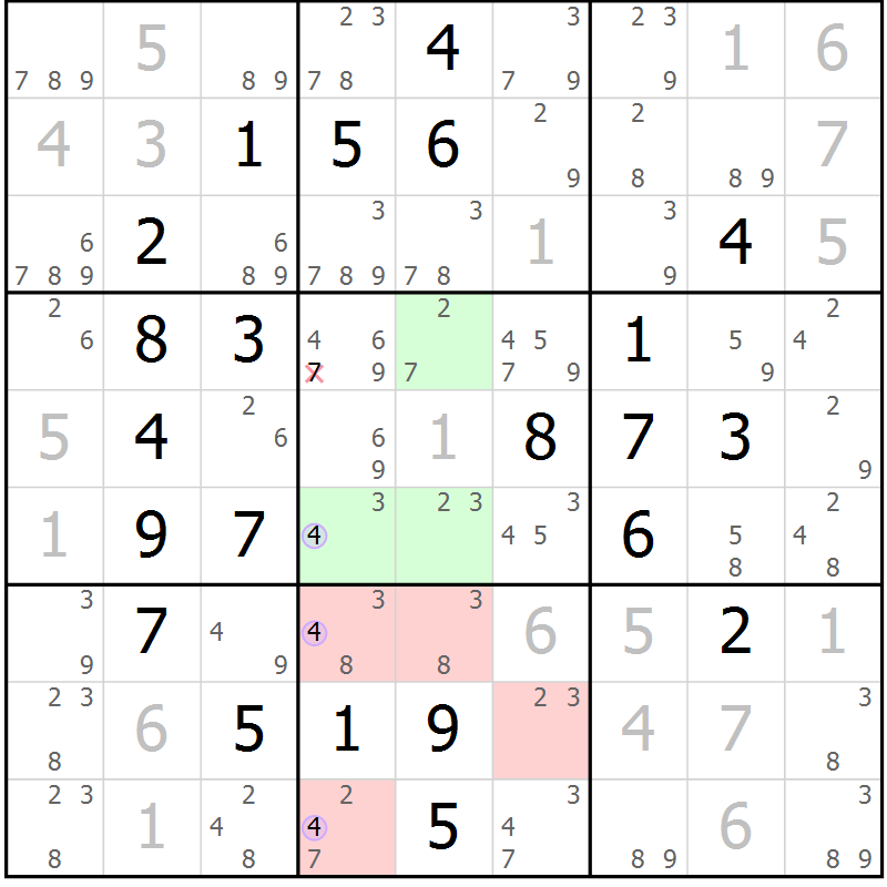 Position des candidats pour la solution de la Gr 26 page 29 du magazine de sudoku Sudoku Suprême n° 040