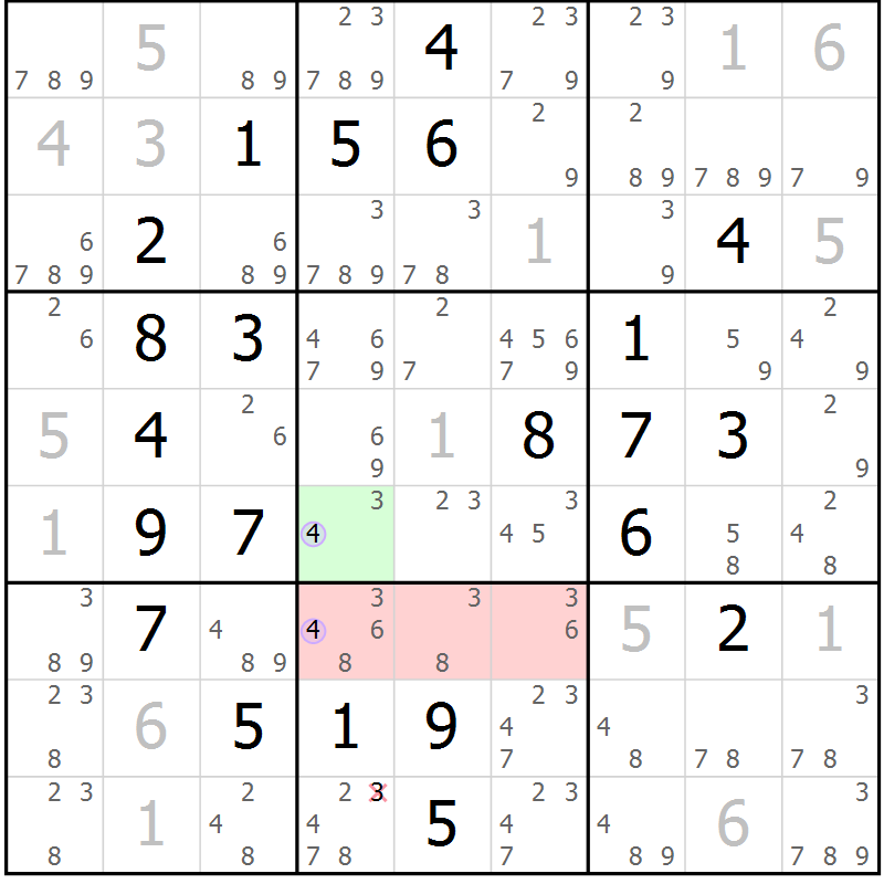 Position des candidats pour la solution de la Gr 26 page 29 du magazine de sudoku Sudoku Suprême n° 040