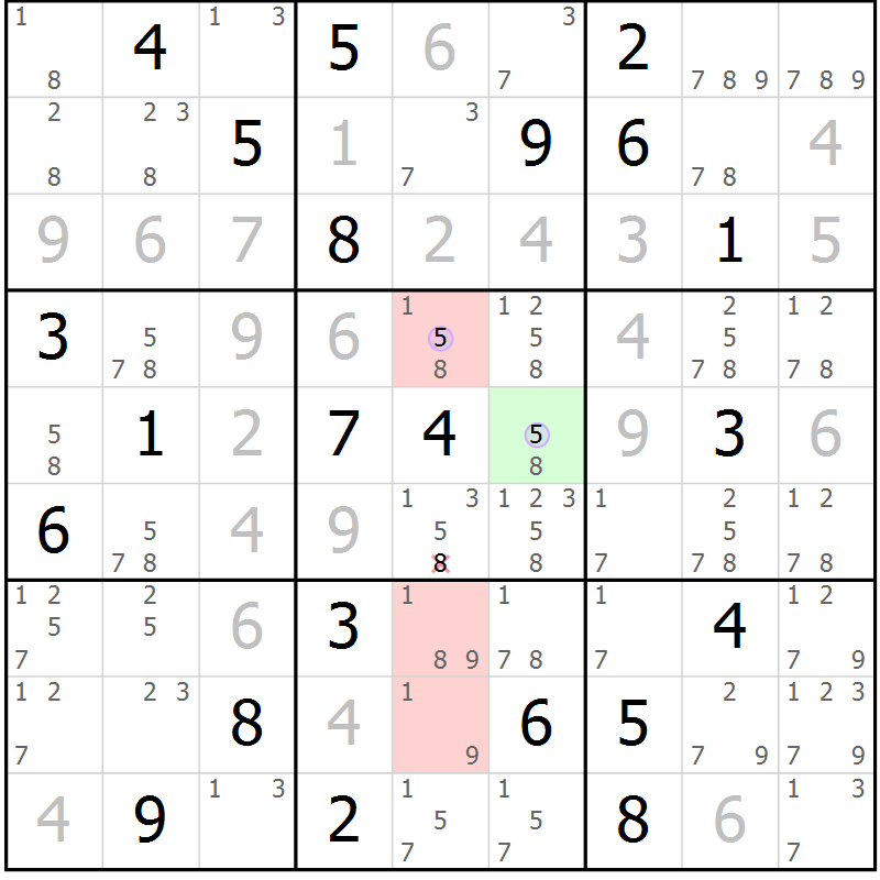 Position des candidats pour la solution de la Gr 3 page 6 du magazine de sudoku Sudoku Suprême n° 040