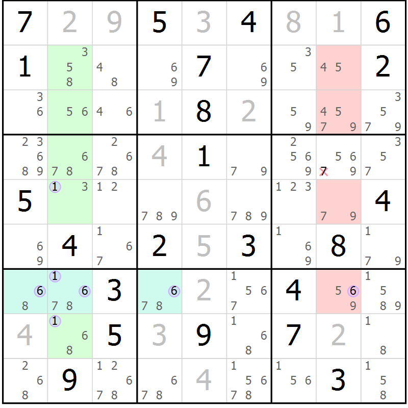 Position des candidats pour la solution de la Gr 31 page 34 du magazine de sudoku Sudoku Suprême n° 040