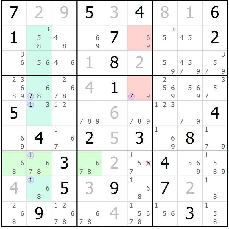 Position des candidats pour la solution de la Gr 31 page 34 du magazine de sudoku Sudoku Suprême n° 040