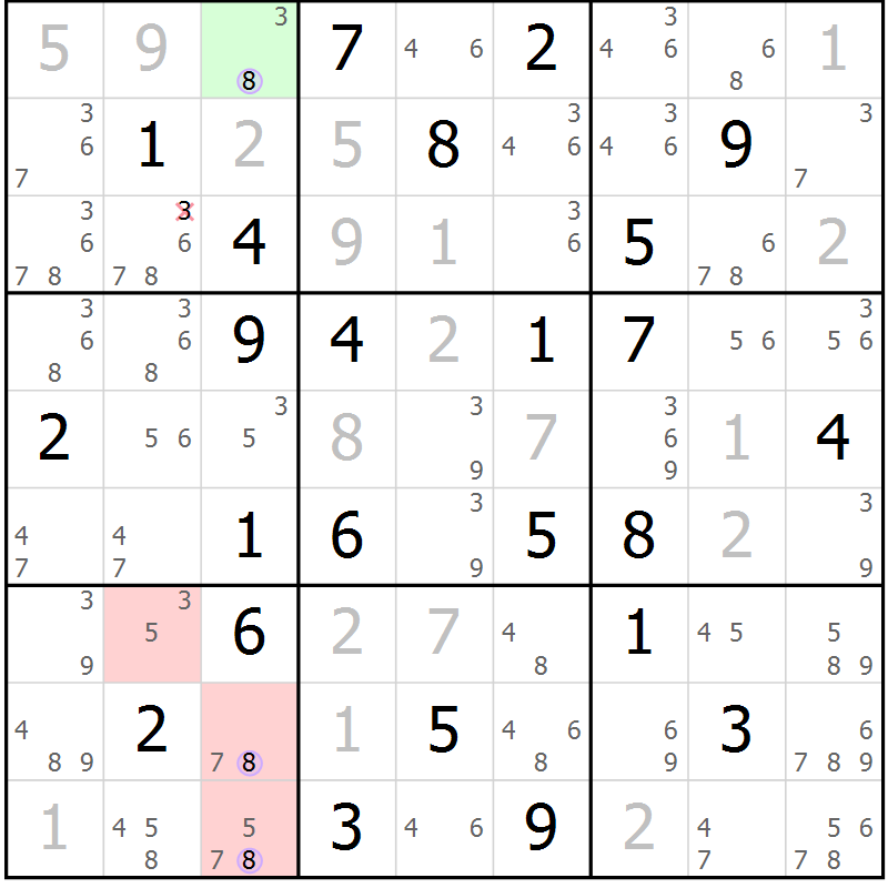 Position des candidats pour la solution de la Gr 32 page 35 du magazine de sudoku Sudoku Suprême n° 040