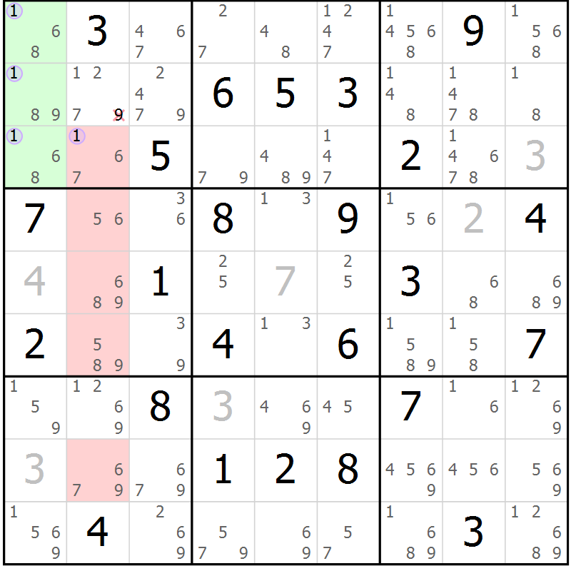 Position des candidats pour la solution de la Gr 34 page 37 du magazine de sudoku Sudoku Suprême n° 040