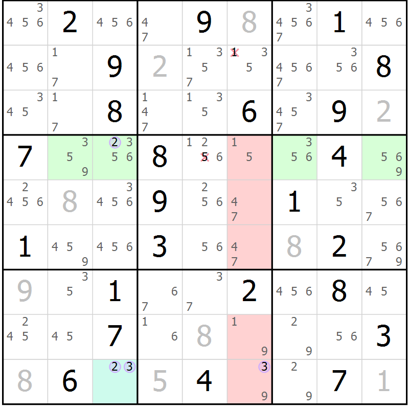 Position des candidats pour la solution de la Gr 38 page 41 du magazine de sudoku Sudoku Suprême n° 040