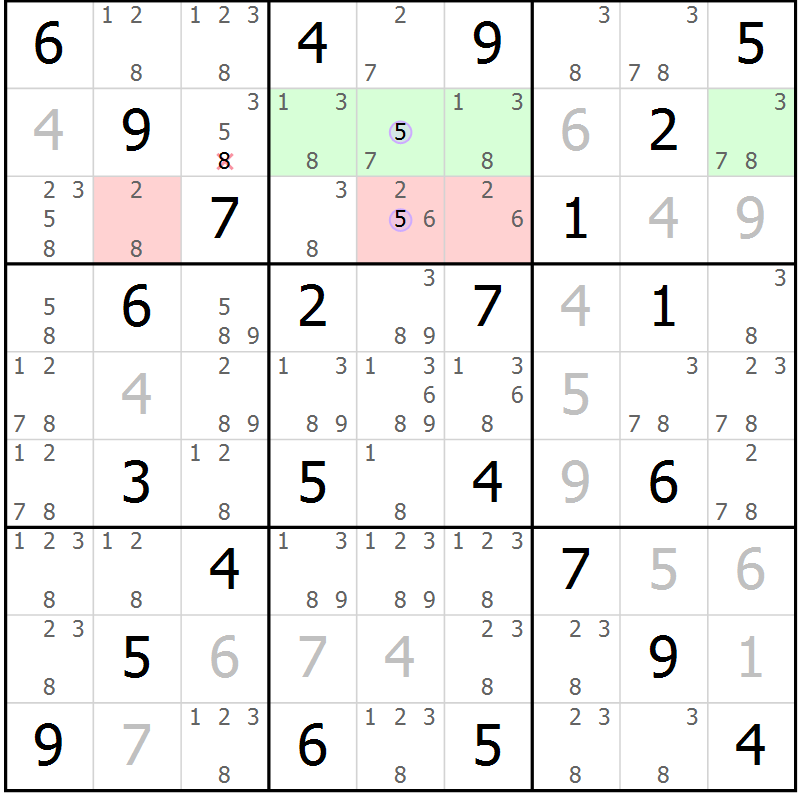 Position des candidats pour la solution de la Gr 39 page 42 du magazine de sudoku Sudoku Suprême n° 040