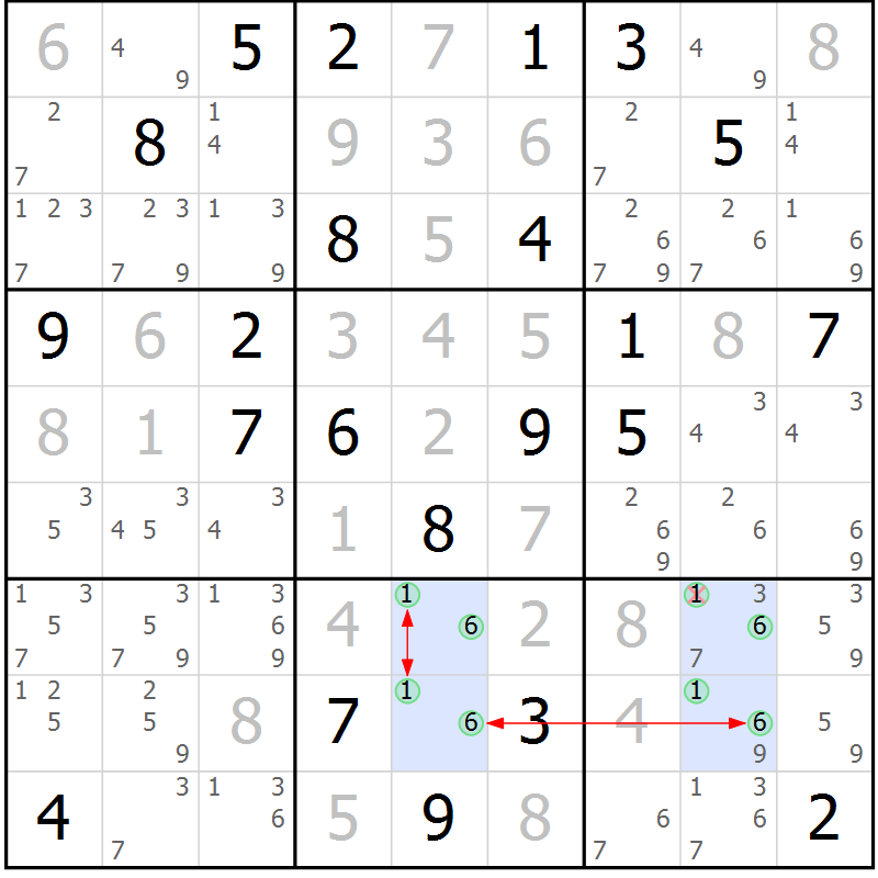 Position des candidats pour la solution de la Gr 4 page 7 du magazine de sudoku Sudoku Suprême n° 040