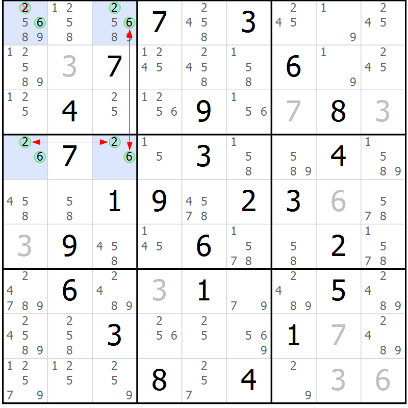Position des candidats pour la solution de la Gr 47 page 50 du magazine de sudoku Sudoku Suprême n° 040