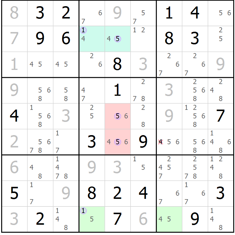 Position des candidats pour la solution de la Gr 7 page 10 du magazine de sudoku Sudoku Suprême n° 040