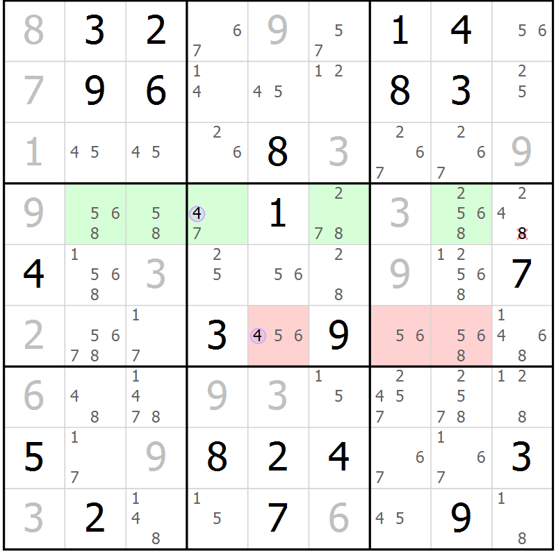 Position des candidats pour la solution de la Gr 7 page 10 du magazine de sudoku Sudoku Suprême n° 040