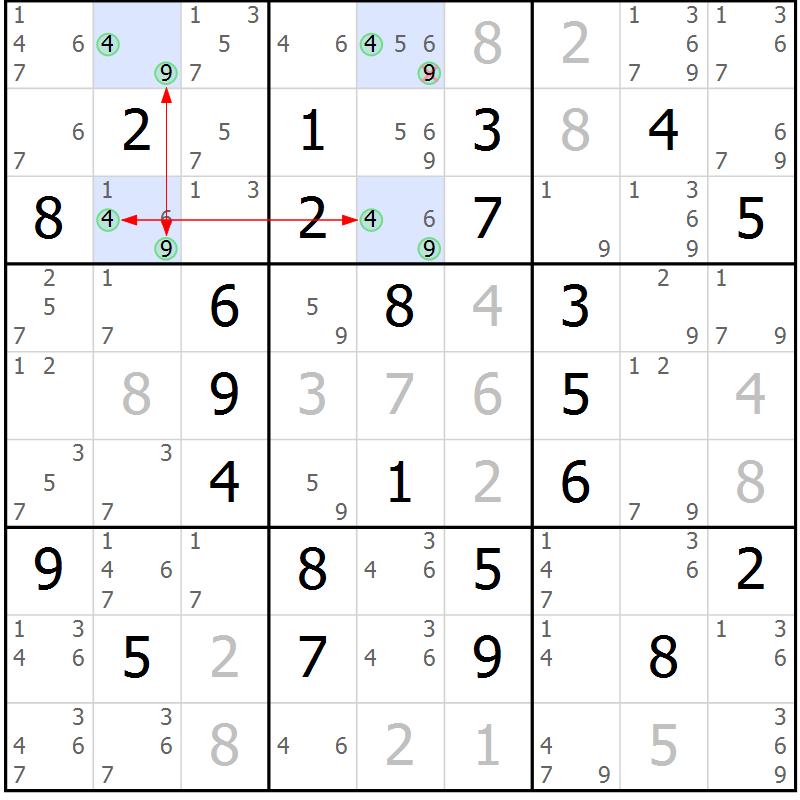 Position des candidats pour la solution de la Gr 70 page 73 du magazine de sudoku Sudoku Suprême n° 040