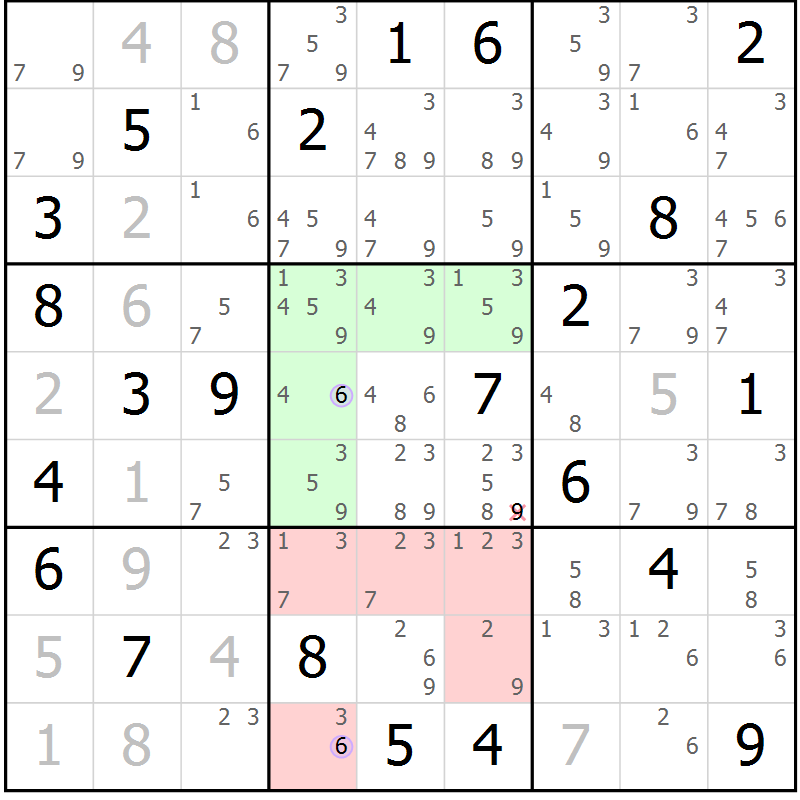 Position des candidats pour la solution de la Gr 8 page 11 du magazine de sudoku Sudoku Suprême n° 040