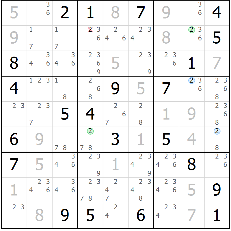 Position des candidats pour la solution de la Gr 12 page 15 du magazine de sudoku Sudoku Suprême n° 041