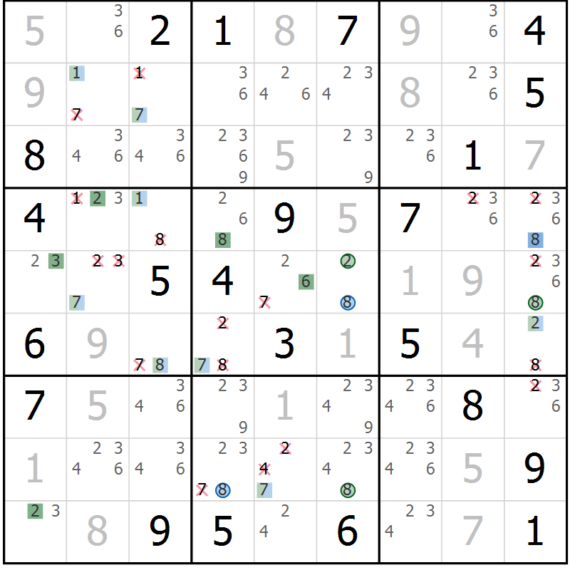 Position des candidats pour la solution de la Gr 12 page 15 du magazine de sudoku Sudoku Suprême n° 041