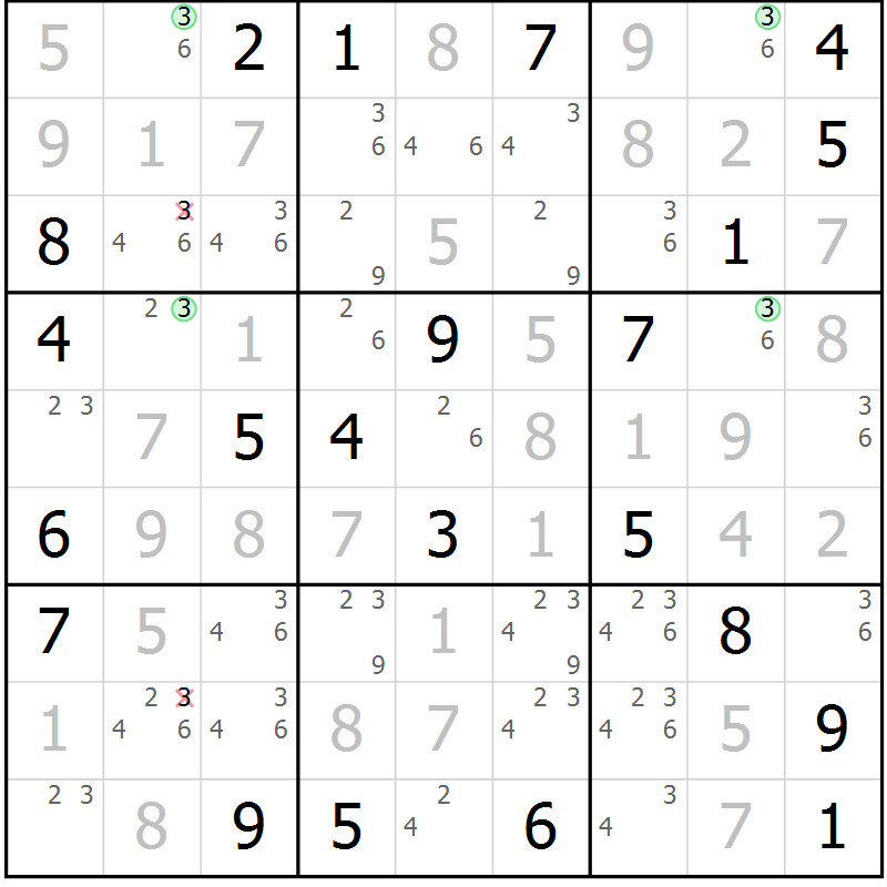 Position des candidats pour la solution de la Gr 12 page 15 du magazine de sudoku Sudoku Suprême n° 041