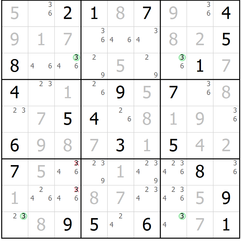Position des candidats pour la solution de la Gr 12 page 15 du magazine de sudoku Sudoku Suprême n° 041