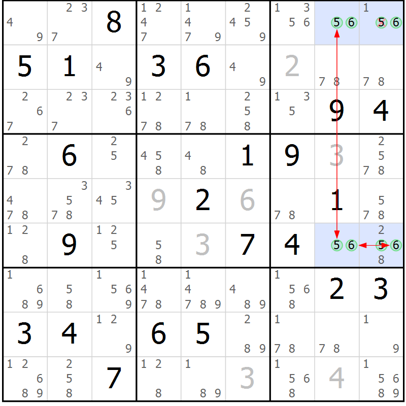 Position des candidats pour la solution de la Gr 17 page 20 du magazine de sudoku Sudoku Suprême n° 041