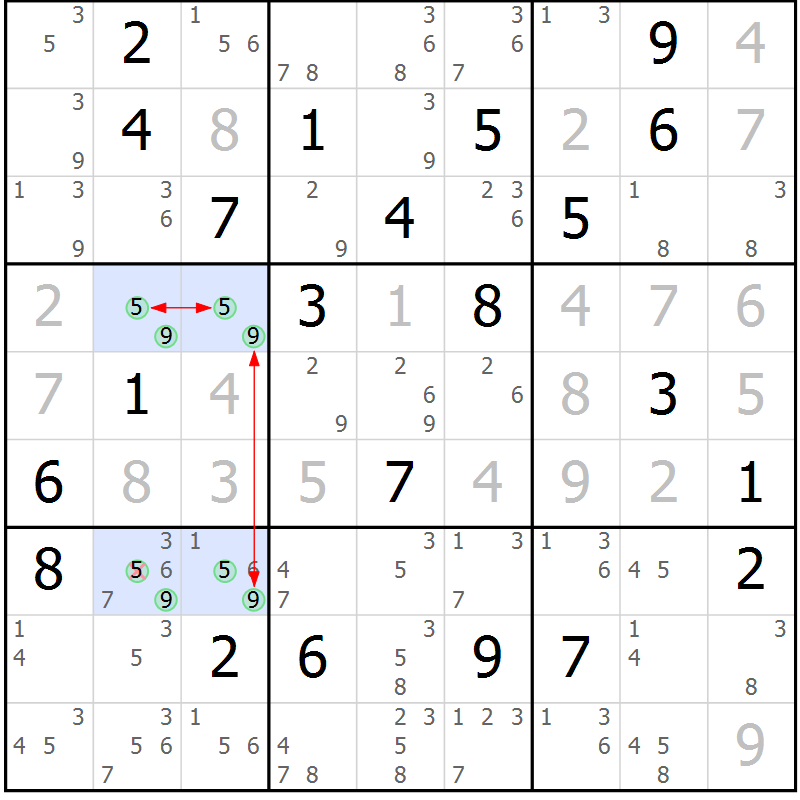 Position des candidats pour la solution de la Gr 20 page 23 du magazine de sudoku Sudoku Suprême n° 041