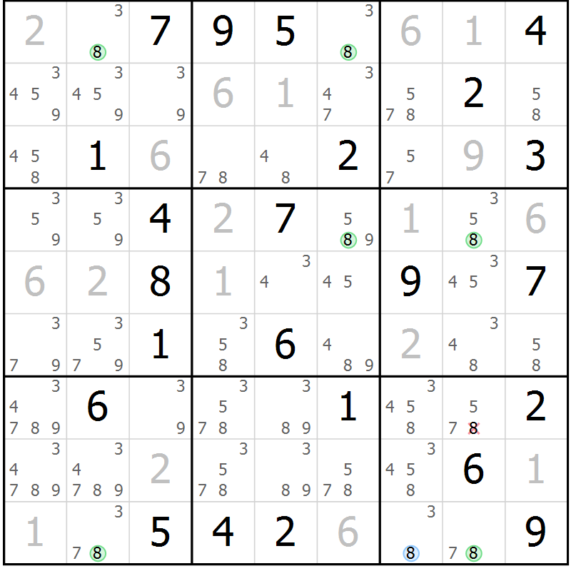 Position des candidats pour la solution de la Gr 37 page 40 du magazine de sudoku Sudoku Suprême n° 041