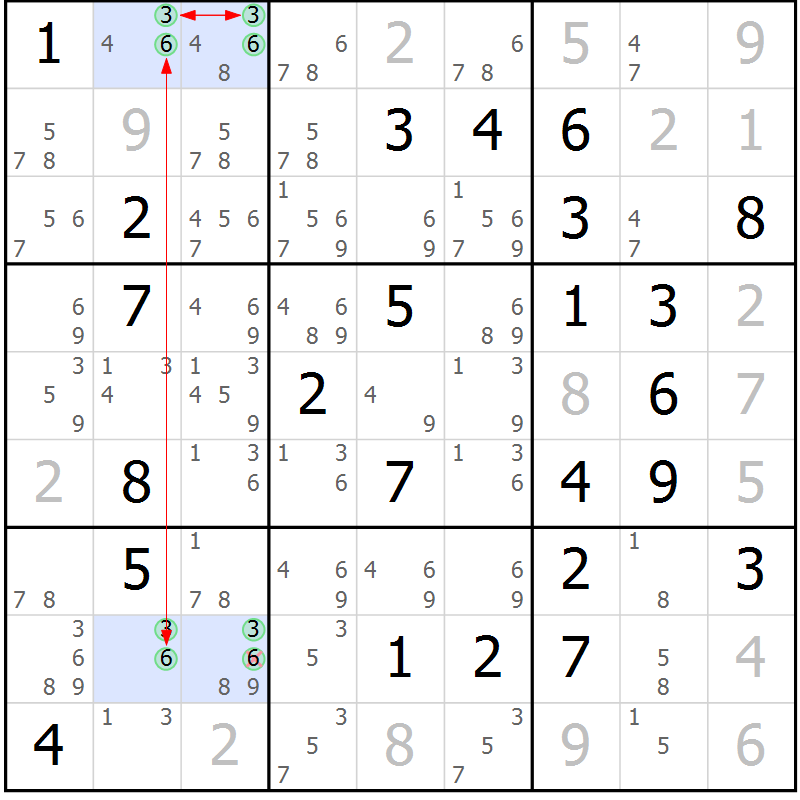 Position des candidats pour la solution de la Gr 39 page 42 du magazine de sudoku Sudoku Suprême n° 041