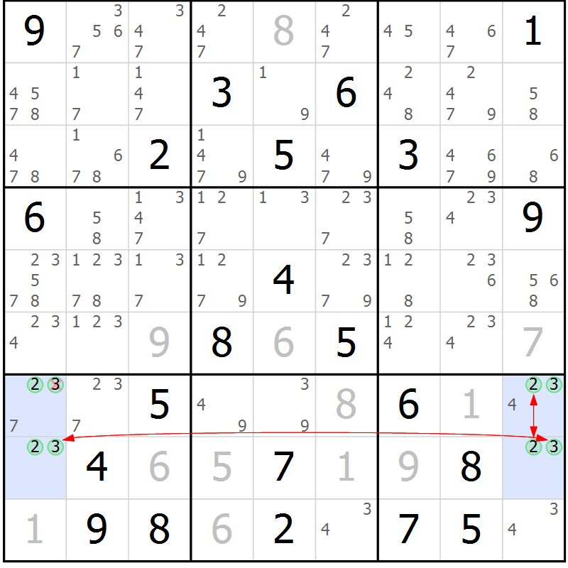 Position des candidats pour la solution de la Gr 4 page 7 du magazine de sudoku Sudoku Suprême n° 041