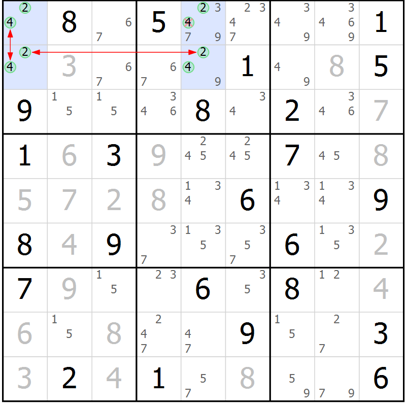 Position des candidats pour la solution de la Gr 63 page 66 du magazine de sudoku Sudoku Suprême n° 041
