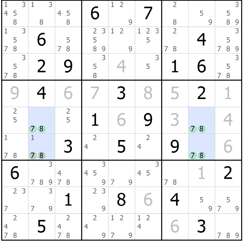 Position des candidats pour la solution de la Gr 71 page 74 du magazine de sudoku Sudoku Suprême n° 041