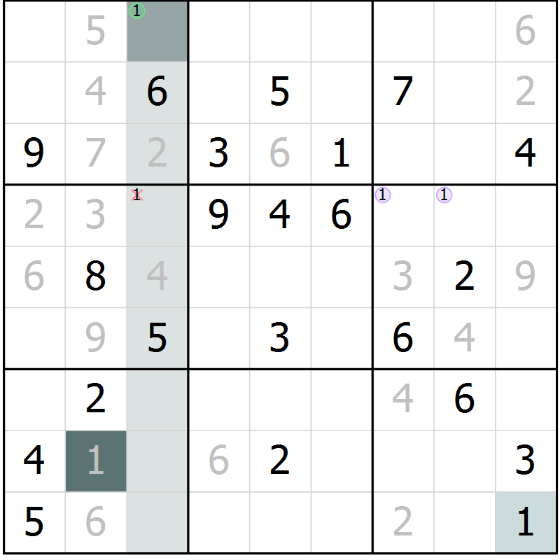 Position des candidats pour la solution de la Gr 38 page 41 du magazine de sudoku Extrême n° 038