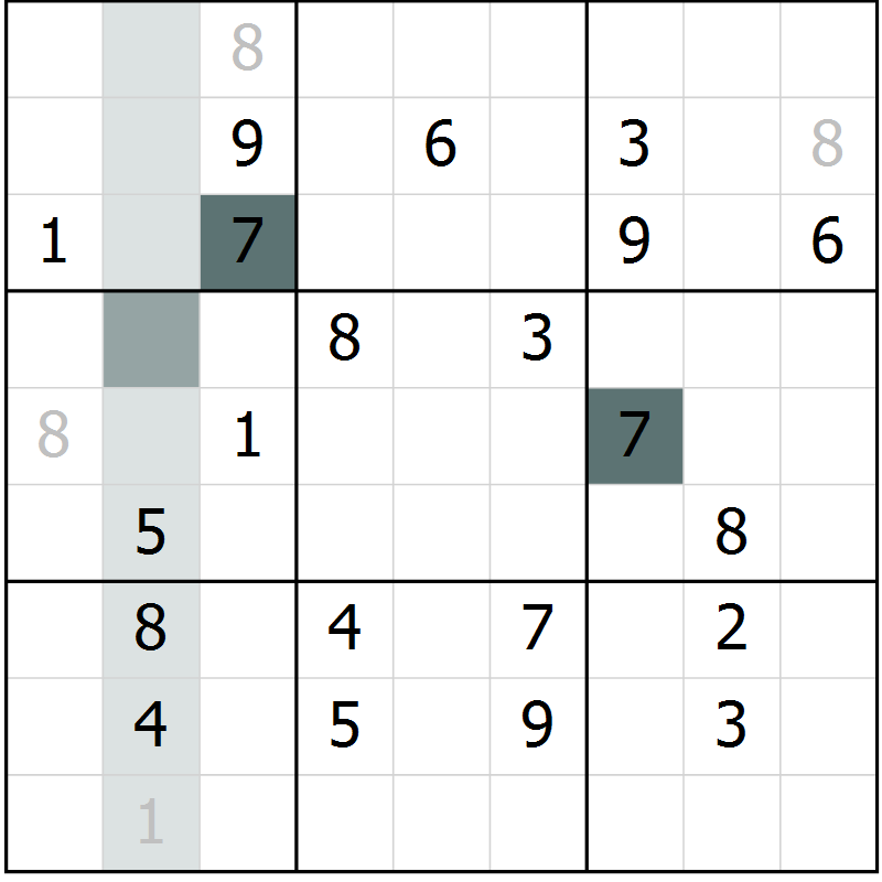 Position des candidats pour la solution de la Gr 10 page 13 du magazine de sudoku Extrême n° 042