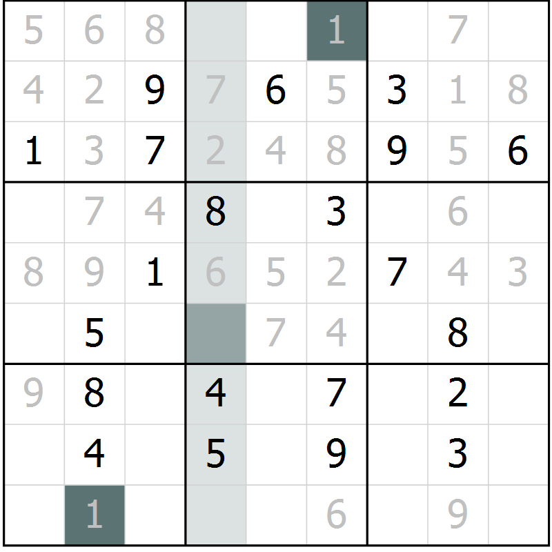 Position des candidats pour la solution de la Gr 10 page 13 du magazine de sudoku Extrême n° 042