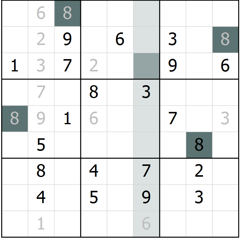 Position des candidats pour la solution de la Gr 10 page 13 du magazine de sudoku Extrême n° 042