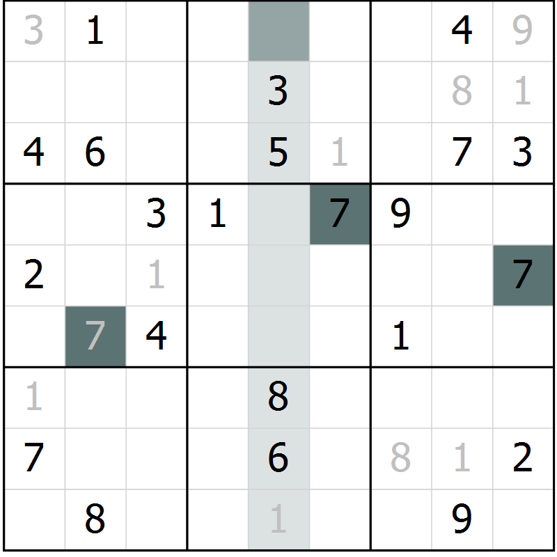Position des candidats pour la solution de la Gr 11 page 14 du magazine de sudoku Extrême n° 042
