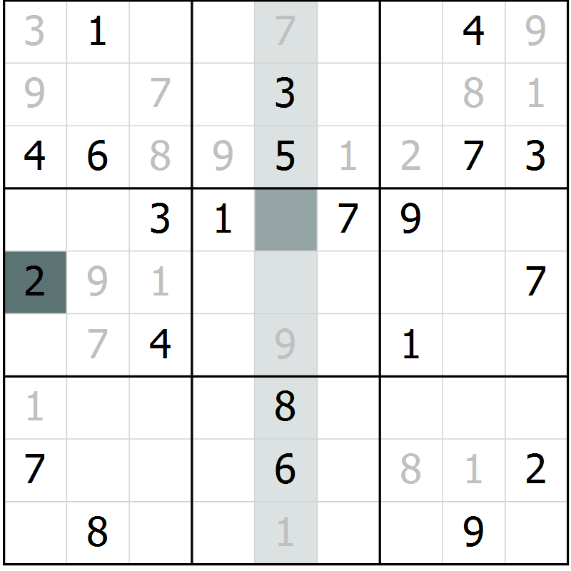 Position des candidats pour la solution de la Gr 11 page 14 du magazine de sudoku Extrême n° 042