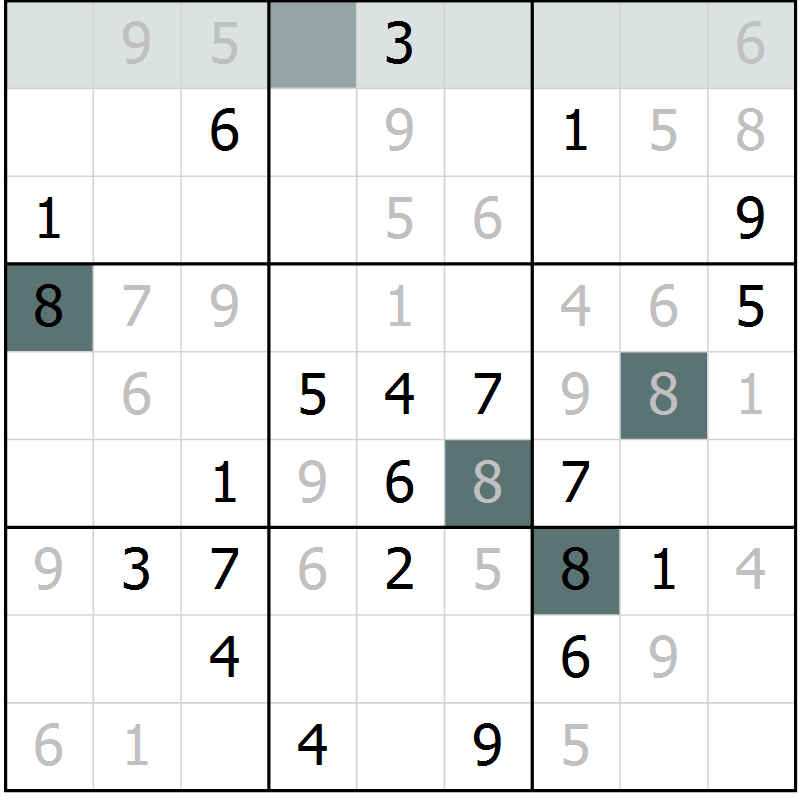 Position des candidats pour la solution de la Gr 12 page 15 du magazine de sudoku Extrême n° 042