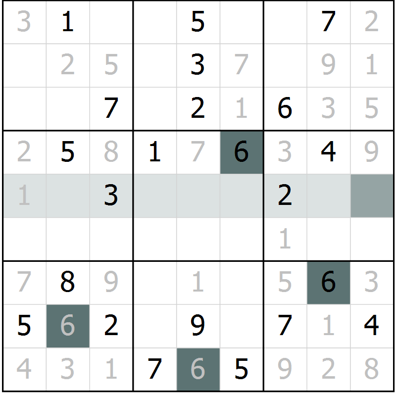 Position des candidats pour la solution de la Gr 13 page 16 du magazine de sudoku Extrême n° 042