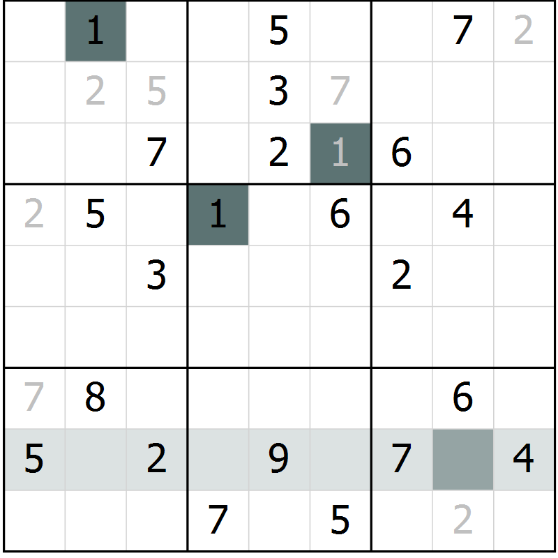 Position des candidats pour la solution de la Gr 13 page 16 du magazine de sudoku Extrême n° 042